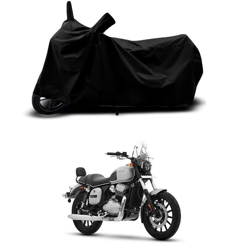 Image of 100% Scratchproof /UV-Rays /Heat Protection /Birds Dropping /Water Resistant /Dust Proof /Waterproof /Bike Scooty Two Wheeler Body Cover Compatible for Yezdi Roadster Glacial All Varient[Black]