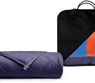 Security Blankets. Weighted Blanket Sleep Therapy Aid, Size L Navy Blue for 60-90kg Users, Compatible with Easy-Wash Cover (6.8)