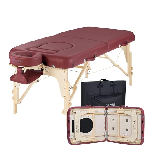 Master Massage 30'' Eva Portable Pregnancy Massage Table for Female Clients and Obese Individuals, Spa Salon Facial Bed for Pregnant Women- Multi Functional (Burgundy)