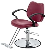 Salon Chair Barber Chair Shampoo Styling Chairs Heavy-Duty Beauty Barber Swivel Styling Chairs Salon Equipment Hairdresser Chair Salon Chair for Hair Stylist,Burgundy