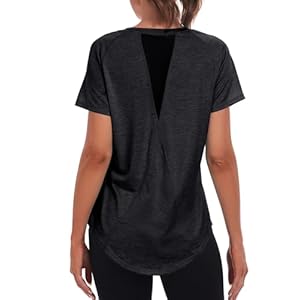 T-Shirts et Tops de Sport Femme Manches Courtes, légèreté à Dossier Fonctionnel Sport Sport, Dames, Rond Les Dames de Sport de Cou Rond adaptées au Fitness Running Yoga