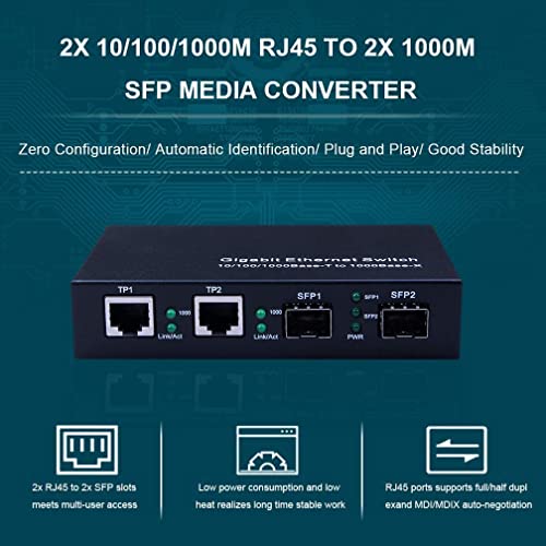 10Gtek 4-Port Gigabit Ethernet Fiber Switch, with Two SFP Slots (1000M), Without Transceiver, 1.25G, 2+2(SFP) - Image 4