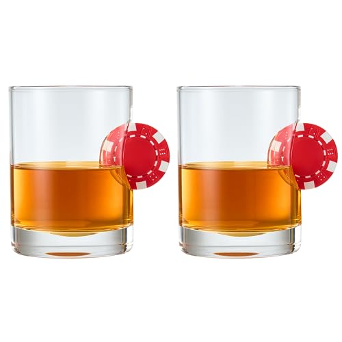 Poker Chip Whiskey & Wine Glasses