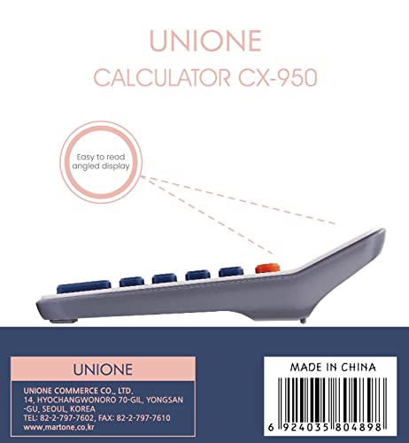 Large Lcd Calculator, Dual Power Desktop Business, High School, Unione Cx-950 4.7×6Inch #TOP4