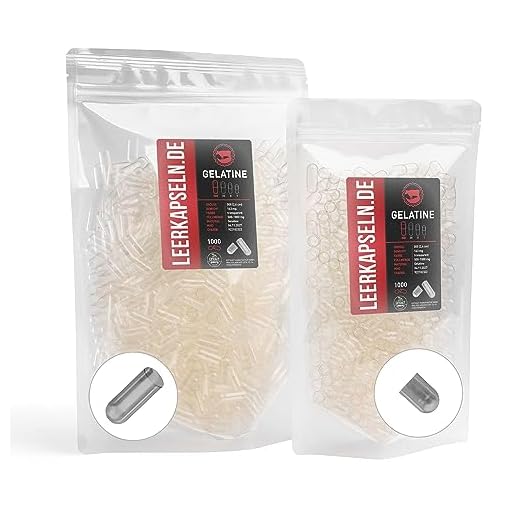 1000 Stück - Größe 000 - Gelatine Kapseln Caps - getrennte Kapselhälften - transparente Rind Leerkapseln - kein vorheriges öffnen nötig (1000)