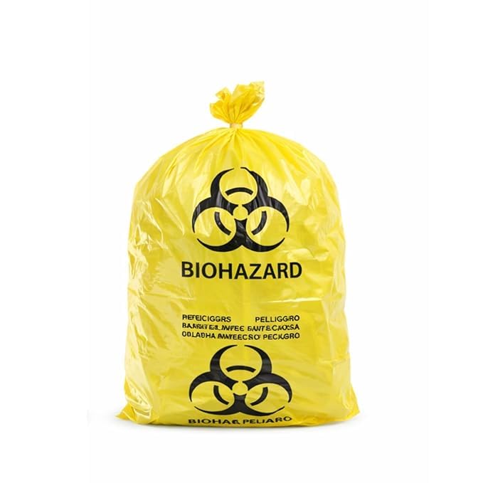 Image of Kausta Bio Hazard /Bio-Medical Waste Bag (21x24 Inch, Red-10, Blue-10, Yellow-10) Pack of 30 Bio‑Hazard /Biomedical Waste Bags Biohazard /Bio‑Medical Waste Bag leak-proof waste bags (Yellow)