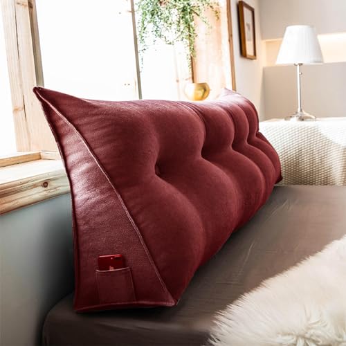 Almohada lumbar grande y cómoda, almohada triangular para leer con soporte de posicionamiento, ideal para dormitorio, sofá cama
