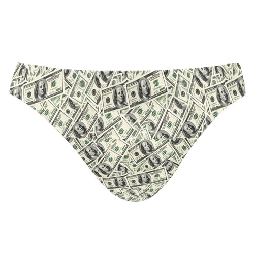 Paper Money Hundred Dollar Bills Swim Briefs for Men Swimsuit Bikini Swimwear S B0405097