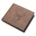 1Pcs Men's Fashion Multifunctional Trifold Wallet with Money Clip, Premium PU Leather with Dacron and Spandex, Elegant Deer Embossed Design, Multiple Storage Pockets