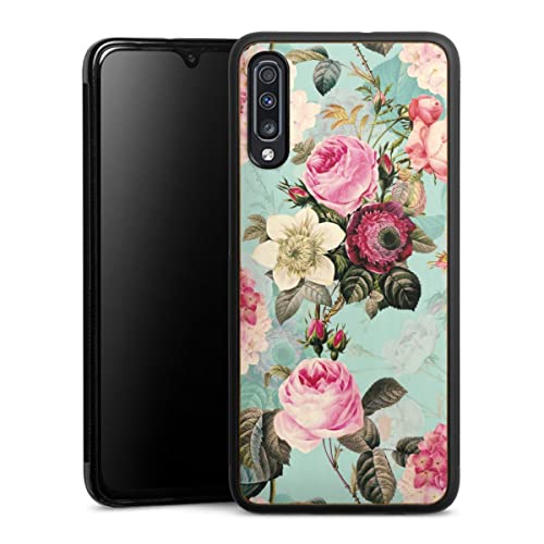 Coque en bois Samsung A70s fleur turquoise au quotidien DeinDesign