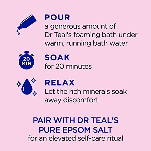 Dr Teal's Foaming Bath With Pure Epsom Salt Menstrual Relief With Herbal Plant Complex & Essential Oils 34 Fl Oz (Pack Of 4) (Packaging May Vary) #TOP3