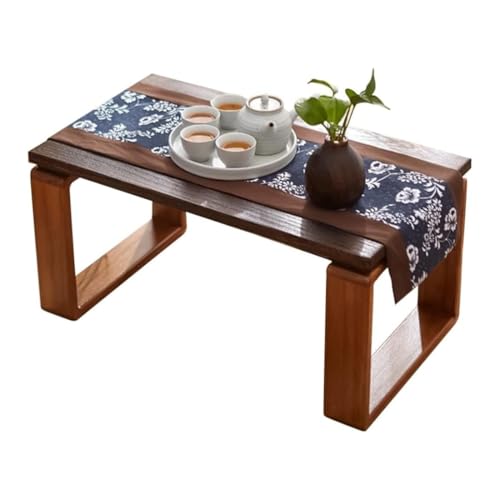 Image of Simple&Premium and Folding Japanese Style Low Height Floor Meditation /Tea /Coffee /Tatami Table for Living Room, Bedroom, Solid Wood Low Study /Laptop Desk Table.