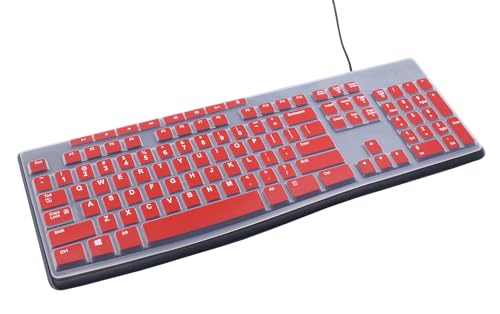 Protector de Teclado de Silicona Compatible Logitech MK295 Rojo miniatura 2