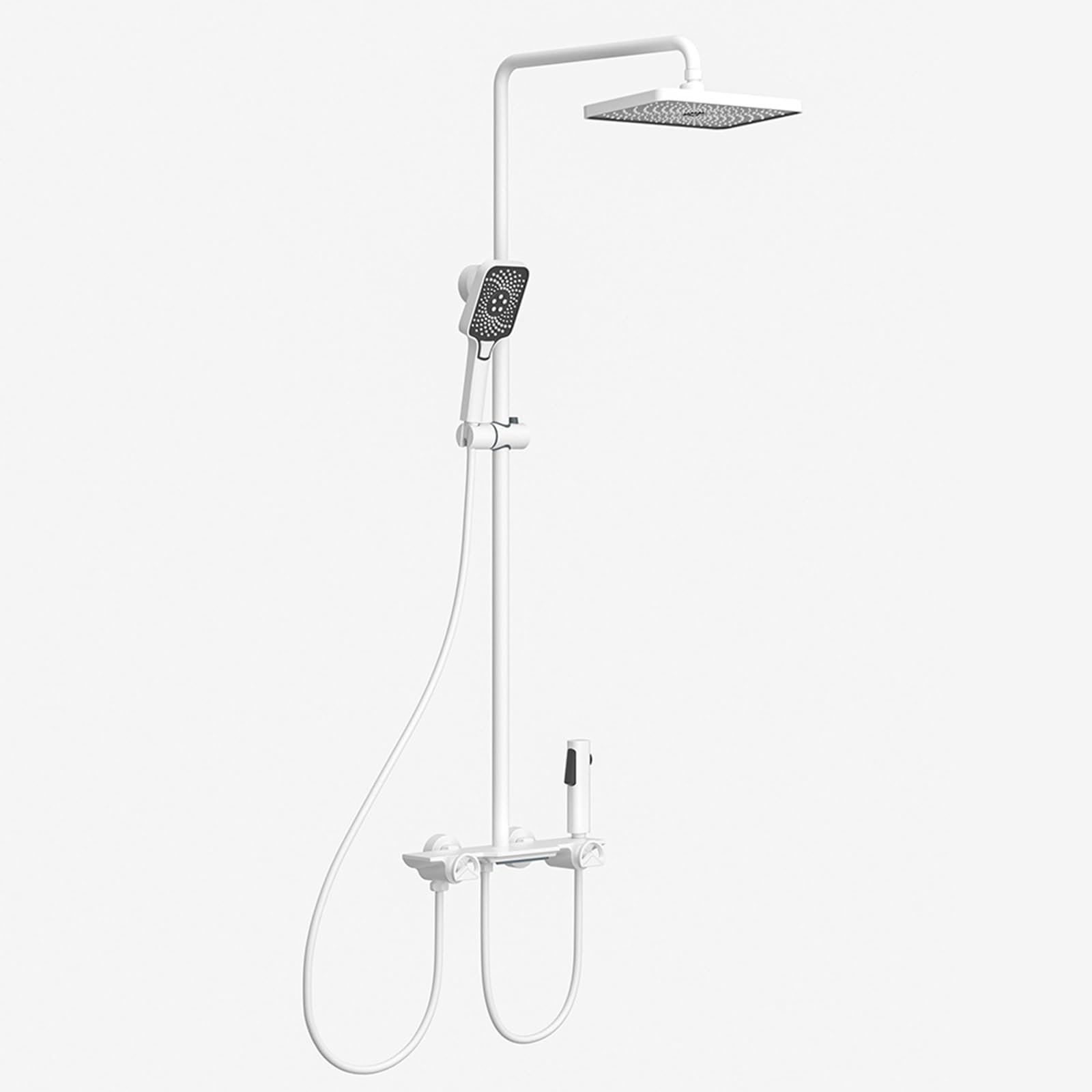 Tuyau mélangeur pour ensemble douche effet pluie résolvant le manque de pression blanc