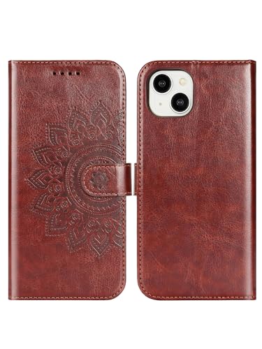 Elteker Capa carteira para iPhone 15 com alça de ombro e cordão transversal, carteira feminina de co