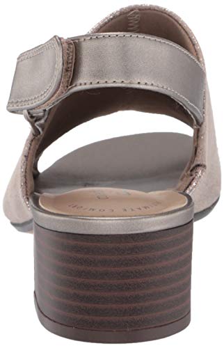 Clarks Womens Elisa Lyndsey Heeled Sandal, Pewter Textile, 6 Wide Us #TOP2