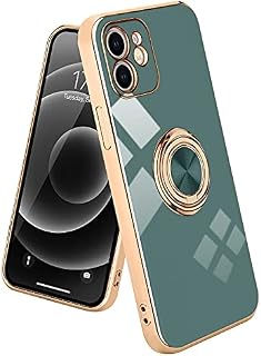 Urarssa iPhone 11 Phone Case Magnetic Ring Holder 360 Degree with Rotation Finger Car Holder Shockproof Case Cover for iPhone 11-Grey