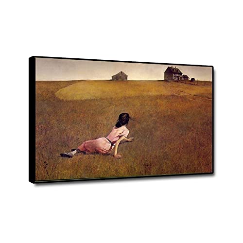 Tableau Andrew Wyeth Le monde de Christina 80x120cm encadré pour décoration de salon