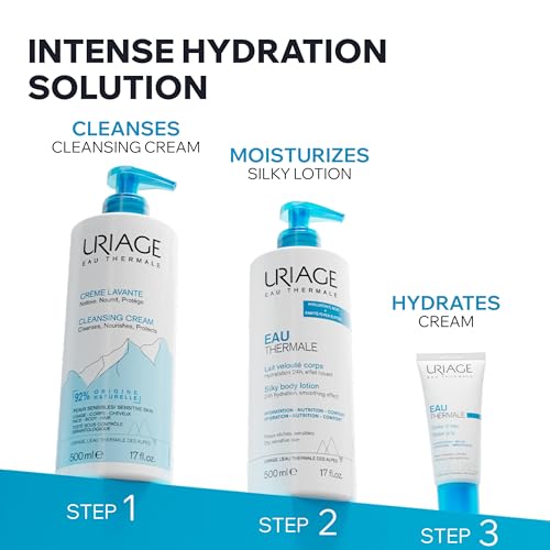 URIAGE Limpiador Corporal Hidratante diario con MANTECA DE KARITÉ I Gel de ducha 2 en 1: limpia y nutre. Perfume fresco y envolvente I Cara, cuerpo y cabello I Sin parabenos y sin jabón.