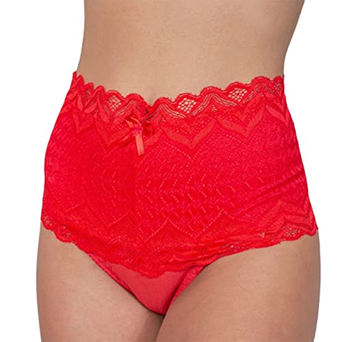 Kit 6 Calcinha Modeladora Compressão Cós Alto Reforçada com Renda Aperta Barriga (G)