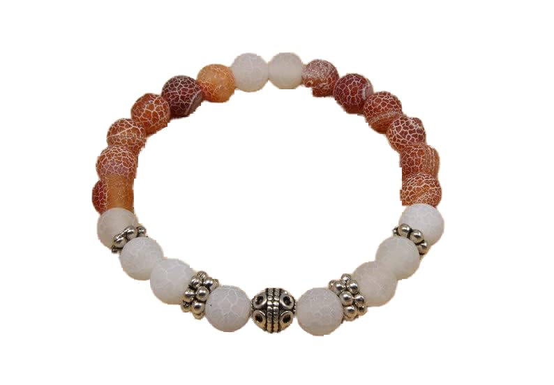 Bracelet agate 8mm LKBEADS accessoire élégant pour vos séances de yoga et méditation