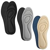 Wanmu 3 Pairs Memory Foam Insoles for Women Men, Soft Shoe Inserts Foot Protection Inner Soles Comfort Cushion Pads for Shock Absorption, Foot Pain Relief, Sneakers Slippers Boots(5.5-7UK)