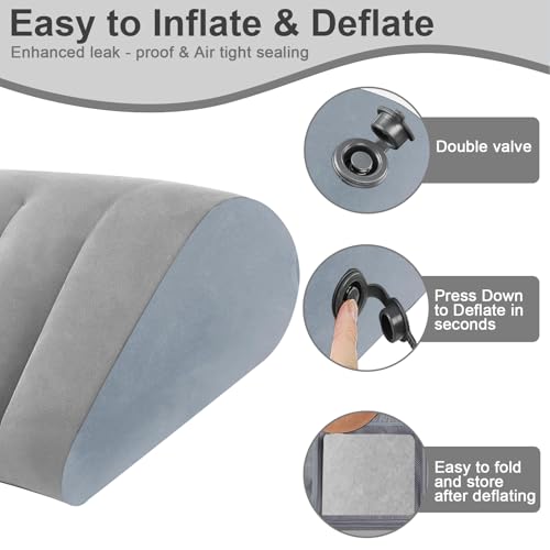 Pack de 2 almohadas inflables en cuña para cama y sofá para descanso vertical 6