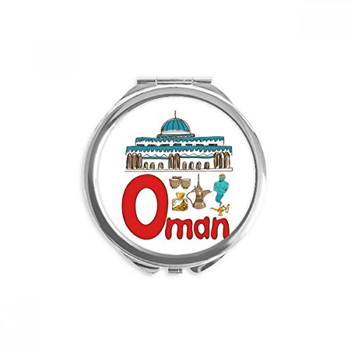 Miroir rond maquillage de poche portable Oman multicolore 2.6''