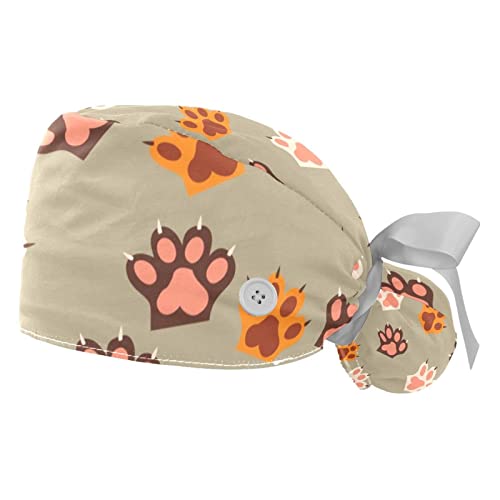 Chapeaux bouffants Pattes et Griffes JDEZ ajustables pour hommes et femmes en lot de 2