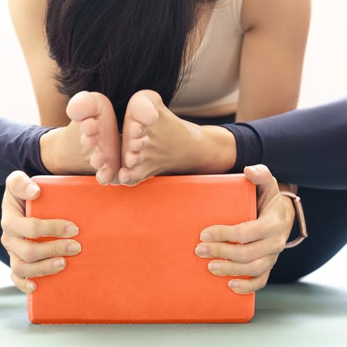 Image of Yoga Blocks 2 Pack, 9x6x3in Pilates Block, Non-Slip Foam Brick for Exercise