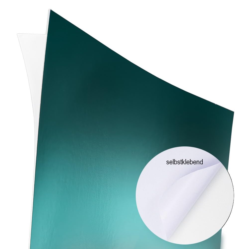 Ideen mit Herz Spiegelkarton | selbstklebend | Metallpapier | Klebe-Folie | Bastelpapier metallic | 20 Bogen | Din A4 | 200 g/m² (Kräftige Farben)