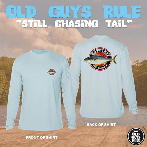 OLD GUYS RULE Men's UPF 50+ Sun Protection Long Sleeve Fishing Shirt, Chasing Tail - Funny Father's Day, Birthday Gift3