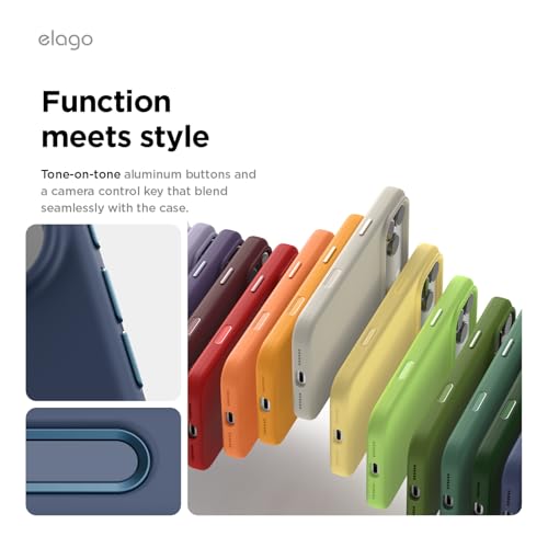 Image of elago for iPhone 17 Pro Max Case, Premium Magnetic Silicone Case, Compatible with MagSafe, Liquid Silicone Material, Protective Cover, Shockproof, Slim Phone, 6.9 inch (Jean Indigo)