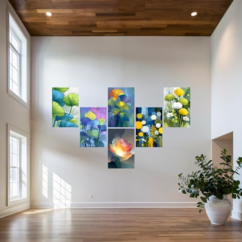 Image of SiddArtify Botanical Wall Art Prints Set - Modern Floral Poster Decor for Living Room Bedroom Office - 12x18 inch Board Pack of 6