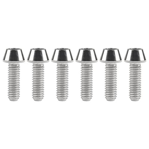 Image of Titanium Ti DIN912 M4 8 10 12 15 20mm Tapered Head Hex Bolts Bicycle Screws Pack of 6 (Silver, M4x12mm)