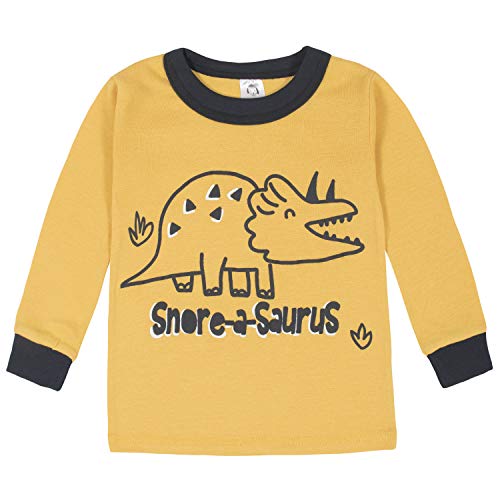 Gerber Baby Boys\' 4-Piece Pajama Set, Dino Grey, 18 Months