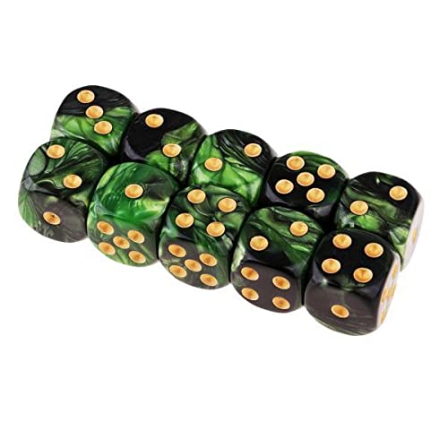 ATORSE Toy 3x6-sided Game Dice 16mm Dice for Board Games and Teaching Math Green+Black-Toys & Hobbies-Games-Role Playing Games-Dungeons & Dragons-Accessories & Dice-image-44