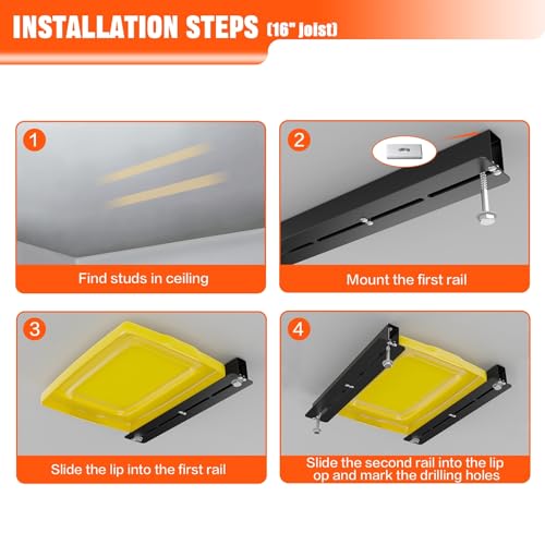 Torack Garage 16 Inch Studs Ceiling Bin Storage Rack thumb #5