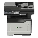 Lexmark MX521de Monochrome All-in One Laser Printer, Scan, Copy, Network Ready, Duplex Printing and Professional Features, Print Speed 46 ppm, Grey, 4.3 inch Touchscreen (36S0800)