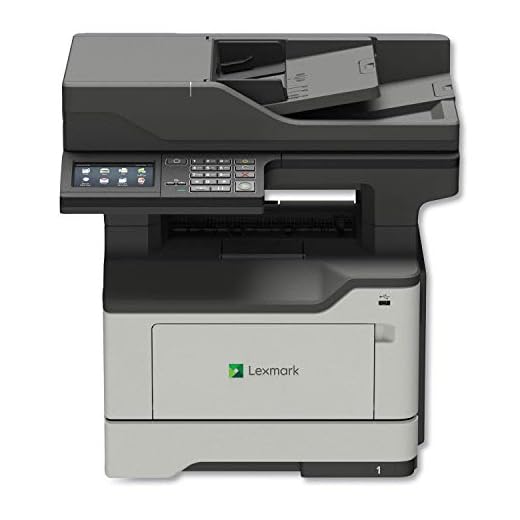 Lexmark MX521de Monochrome All-in One Laser Printer, Scan, Copy, Network Ready, Duplex Printing and Professional Features, Print Speed 46 ppm, Grey, 4.3 inch Touchscreen (36S0800)