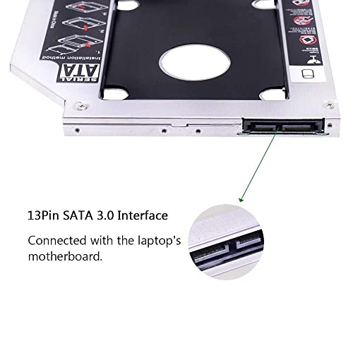 ikis Optical Bay 2nd Hard Drive Caddy, 9.5 mm CD/DVD Drive Slot for SSD and HDD - Image 6