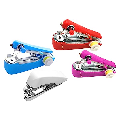SHINEOFI 1 Juego Máquina De Coser Portátil Portable Sewing Machine Handmade Mini Accesorios Para Maquinas De Coser Tela Máquina De Coser Para El Hogar Máquina De Coser A Mano Metal 4 Piezas