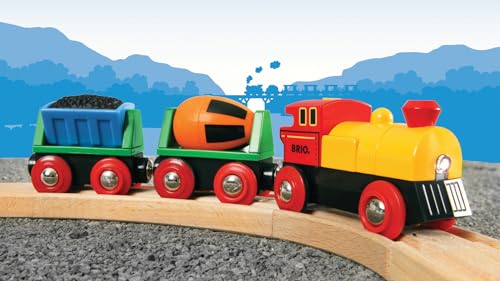 Holzeisenbahn Brio World 33319 mit batteriebetriebener Lok und Waggons
