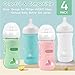 4 Pack Silicone Sleeves for Philips Avent Glass Natural Baby Bottles 8oz, Anti Breakage Baby Bottle Sleeve for Philips Avent Glass Bottles, BPA Free Baby Bottle Holder, Dishwasher/Heaters Safe