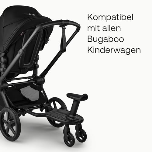 Bugaboo Komfort-Mitfahrbrett+ mit abnehmbarem Sitz – Mitfahrbrett für Kleinkinder, mit Sitz- oder Stehmöglichkeit, kompatibel mit Bugaboo Kinderwagen, zwei Räder für besonders sanfte Fahrten