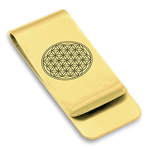 Stainless Steel Sacred Geometry Classic Slim Money Clip Credit Card Holder