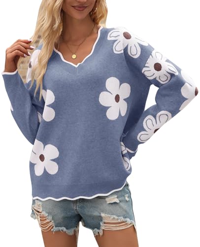 Arolina Oversized Sweaters for Women 2025 Casual Loose Long Sleeve V Neck Knitted Pullover Tops Fall Outfits Clothes