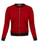 Hybrid & Company Womens Fashion Bomber Jacket KJK45122 8750 RED XL