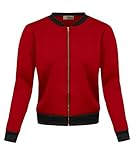 Hybrid & Company Womens Fashion Bomber Jacket KJK45122 8750 RED L