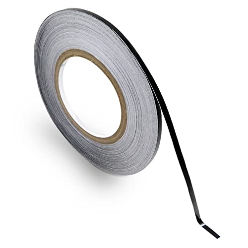 Cinta adhesiva de espejo metalizada para azulejos de suelo, con líneas de lámina doradas, autoadhesiva, cinta decorativa de sellado de huecos impermeable para pared, armario (0,5cm x 50m, negro)